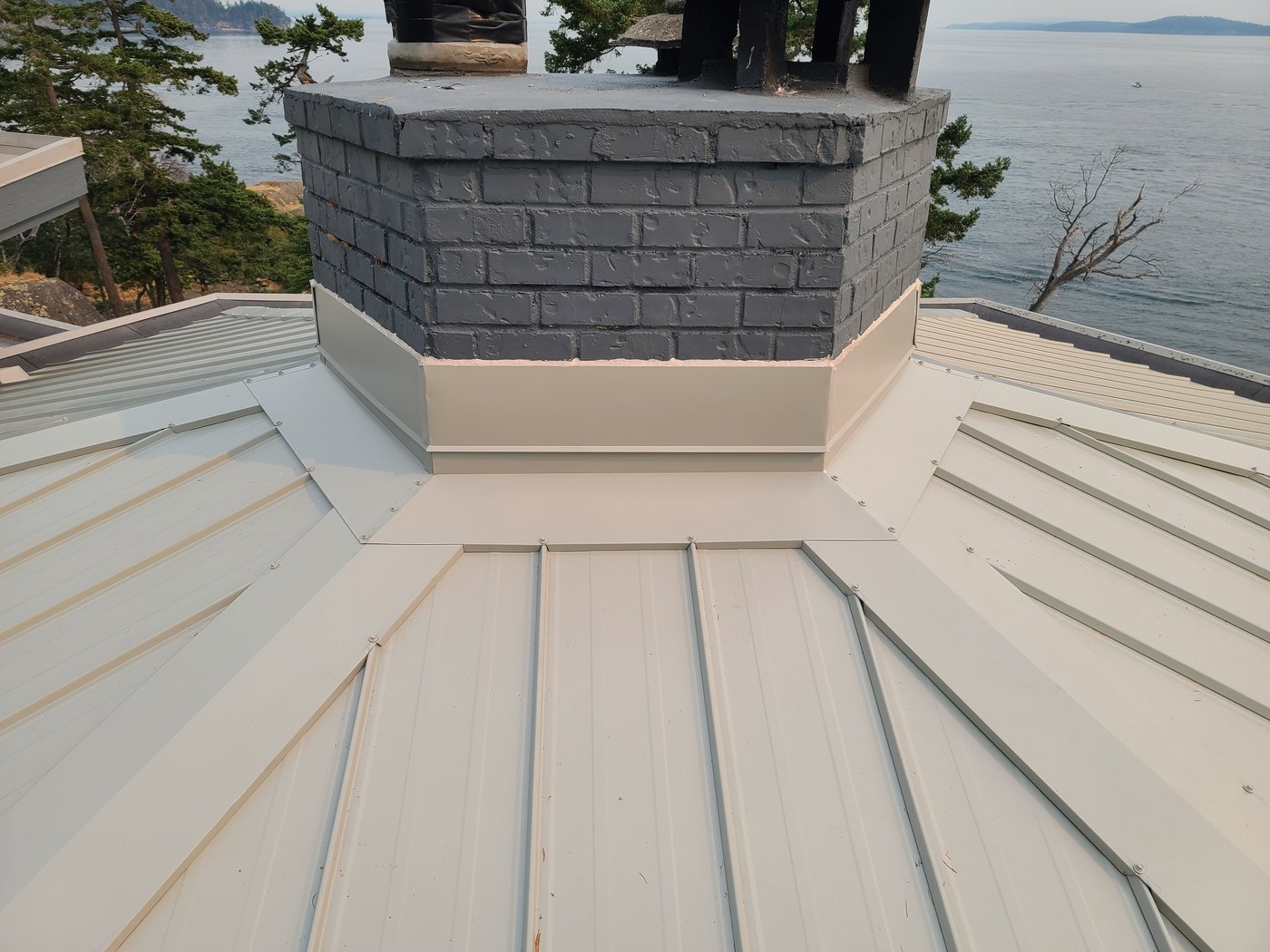 Custom chimney flashing detail Victoria BC